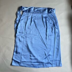 Wildfang The Empower Satin Wrap Skirt Women Light Blue XS NWT